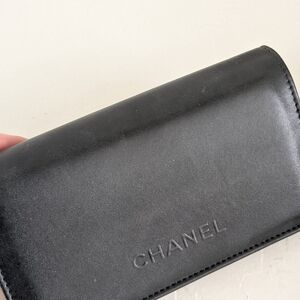 Chanel Black Leather Large Eyeglass/Sunglasses Case. EUC